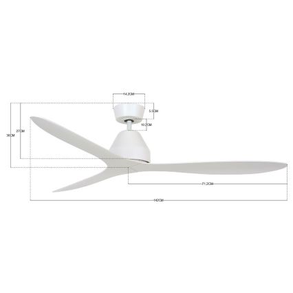 Lucci air 213040 - Ventoinha de teto WHITEHAVEN branco + controlo remoto