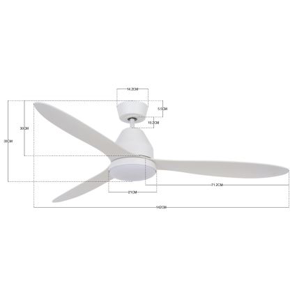 Lucci air 213043 - Ventoinha de teto LED WHITEHAVEN GX53/17W/230V branco + comando
