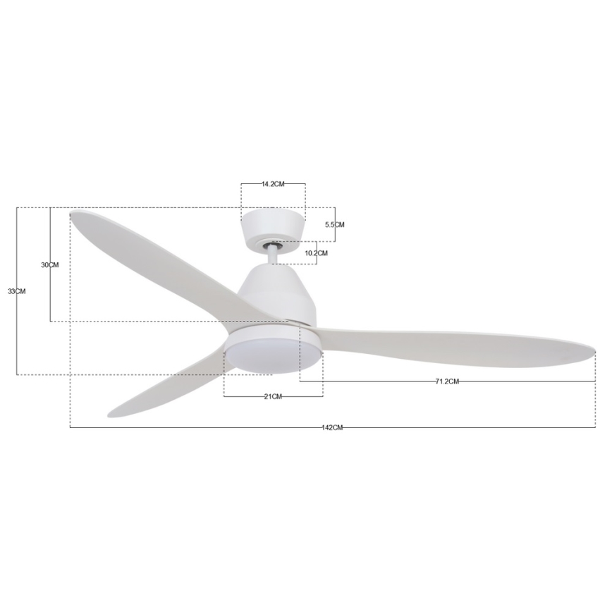 Lucci air 213043 - Ventoinha de teto LED WHITEHAVEN GX53/17W/230V branco + comando
