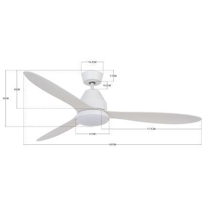 Lucci air 213043 - Ventoinha de teto LED WHITEHAVEN GX53/17W/230V branco + comando