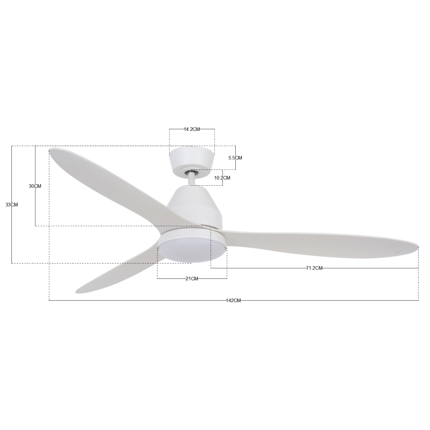 Lucci air 213043 - Ventoinha de teto LED WHITEHAVEN GX53/17W/230V branco + comando