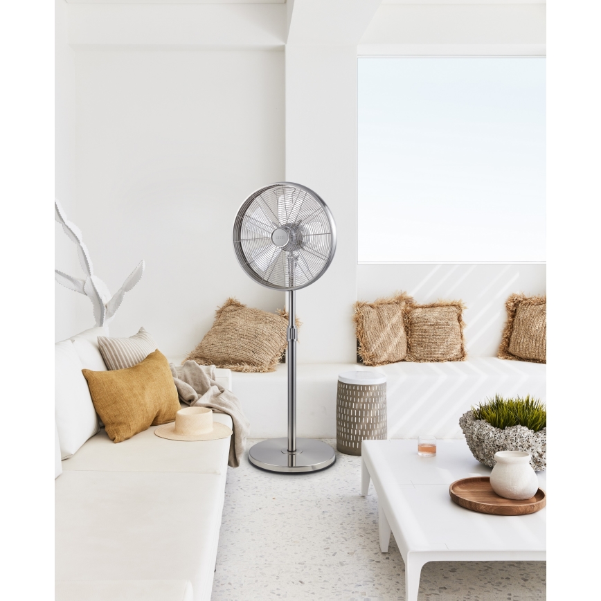 Lucci Air 213117EU - Ventoinha de pé BREEZE cromado mate
