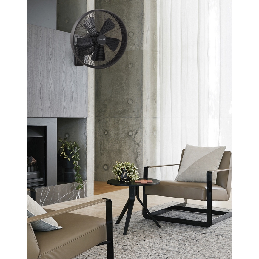 Lucci air 213124 - Ventoinha de parede BREEZE 55W/230V preto + controlo remoto