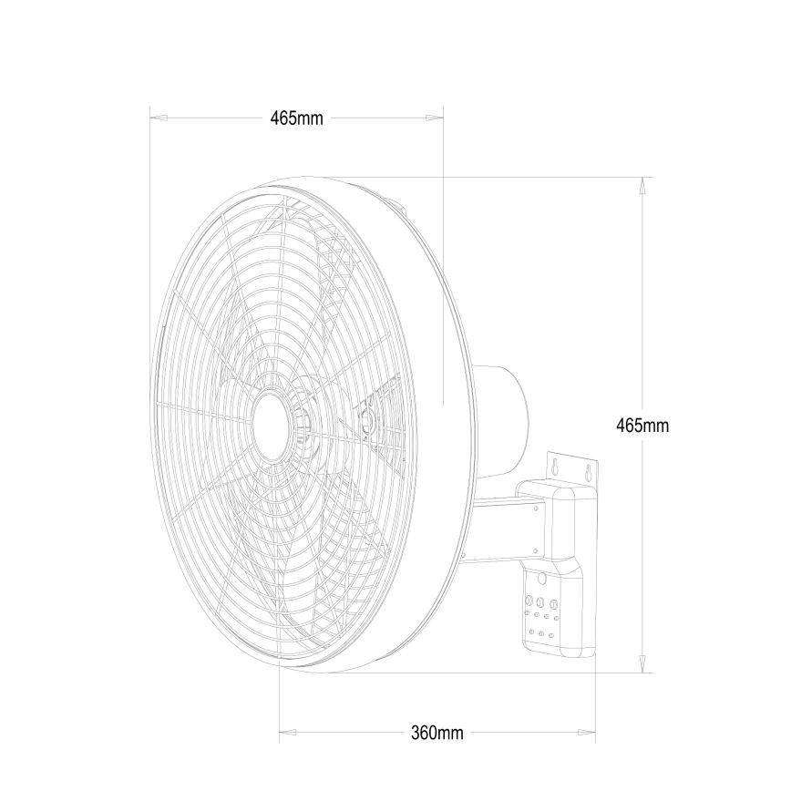 Lucci air 213124 - Ventoinha de parede BREEZE 55W/230V preto + controlo remoto
