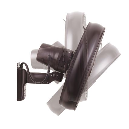 Lucci air 213125 - Ventoinha de parede BREEZE 55W/230V preto/castanho + controlo remoto