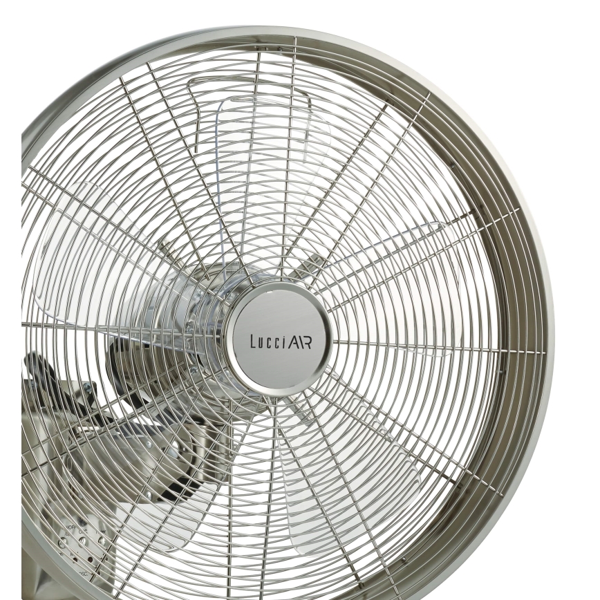 Lucci air 213126 - Ventoinha de parede BREEZE 55W/230V cromado mate + controlo remoto
