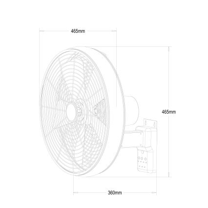Lucci air 213126 - Ventoinha de parede BREEZE 55W/230V cromado mate + controlo remoto