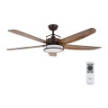 Lucci air 213175 - Ventoinha de teto LED com regulação LOUISVILLE 1xGX53/18W/230V castanho + controlo remoto