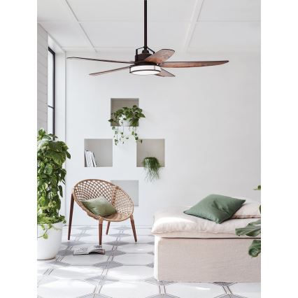 Lucci air 213175 - Ventoinha de teto LED com regulação LOUISVILLE 1xGX53/18W/230V castanho + controlo remoto
