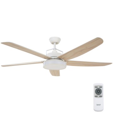 Lucci air 213176-Ventoinha de teto LED com regulação LOUISVILLE 1xGX53/18W/230V madeira/branco + comando