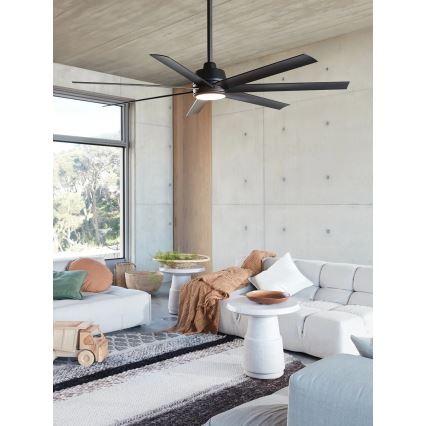 Lucci Air 21318349 - Ventoinha de teto LED com regulação ATLANTA 1xGX53/12W/230V diâmetro 142 cm preto + comando