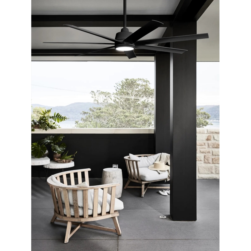 Lucci Air 21318349 - Ventoinha de teto LED com regulação ATLANTA 1xGX53/12W/230V diâmetro 142 cm preto + comando