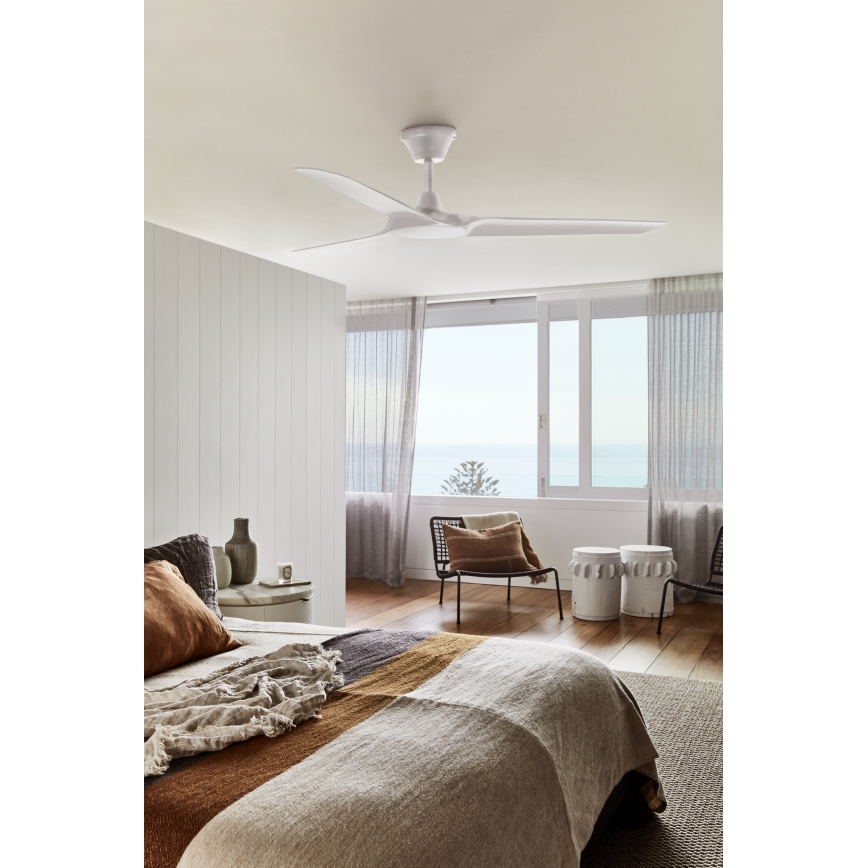Lucci Air 21321549 - Ventoinha de teto ABYSS diâmetro 142 cm IP66 branco + comando