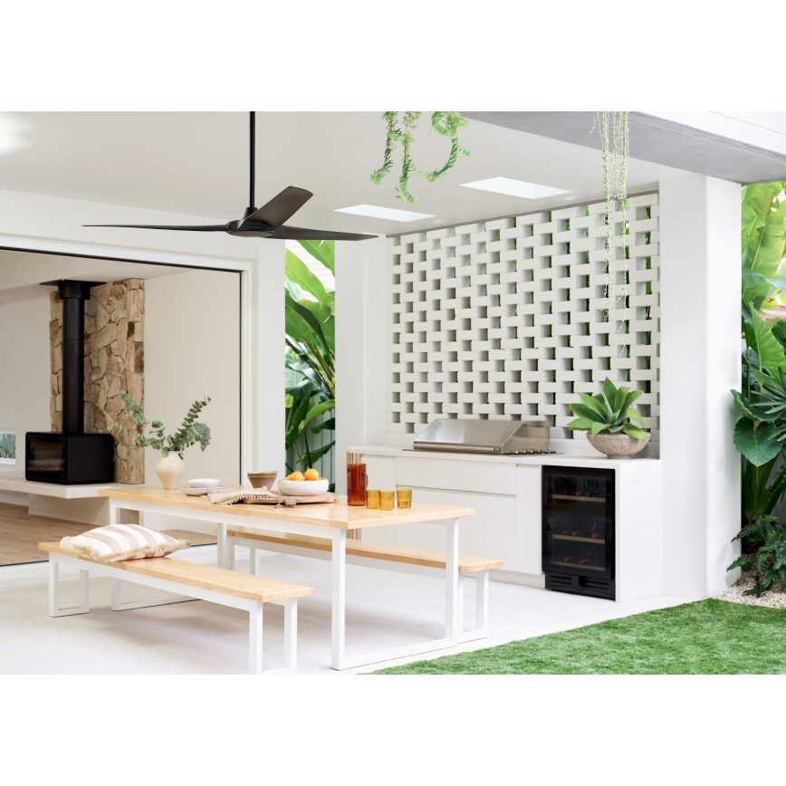 Lucci Air 21321649 - Ventoinha de teto ABYSS diâmetro 142 cm IP66 preto + comando