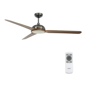 Lucci air 213301- Ventoinha de teto LED com regulação UNIONE 1xGX53/12W/230V castanho/cromado brilhante + comando