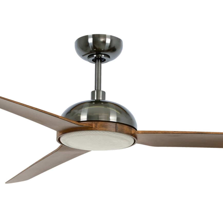 Lucci air 213301- Ventoinha de teto LED com regulação UNIONE 1xGX53/12W/230V castanho/cromado brilhante + comando