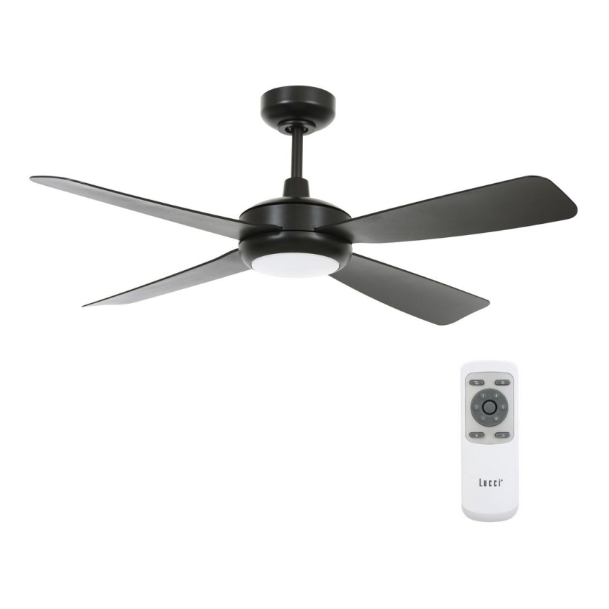 Lucci air 213303 - Ventoinha de teto LED com regulação SLIPSTREAM 1xGX53/12W/230V preta + controlo remoto