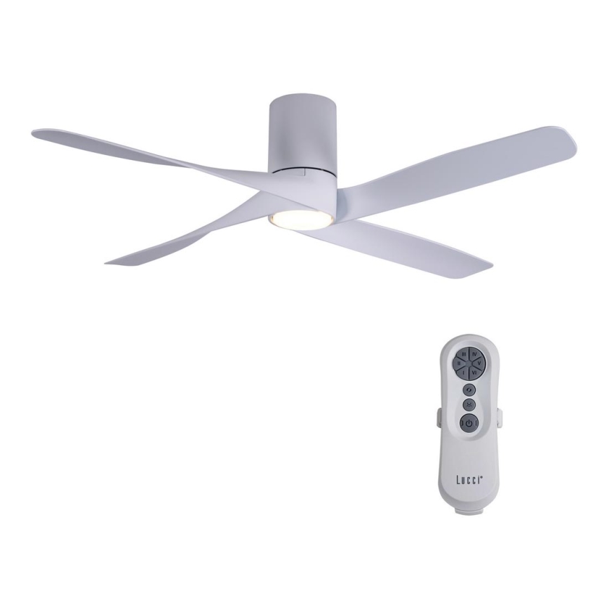 Lucci air 213350 - Ventoinha de teto LED com regulação RIVIERA 1xGX53/12W/230V branca + controlo remoto