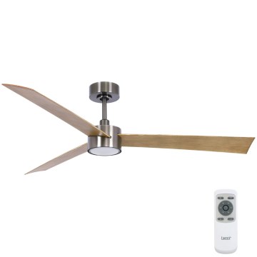 Lucci air 21610449 - Ventoinha de teto LED com regulação CLIMATE 1xGX53/12W/230V castanho/cromado brilhante + comando