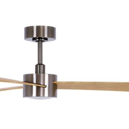 Lucci air 21610449 - Ventoinha de teto LED com regulação CLIMATE 1xGX53/12W/230V castanho/cromado brilhante + comando
