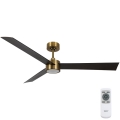 Lucci air 21610549- Ventoinha de teto LED com regulação CLIMATE 1xGX53/12W/230V wenge/dourada + comando