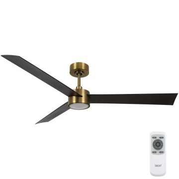 Lucci air 21610549- Ventoinha de teto LED com regulação CLIMATE 1xGX53/12W/230V wenge/dourada + comando