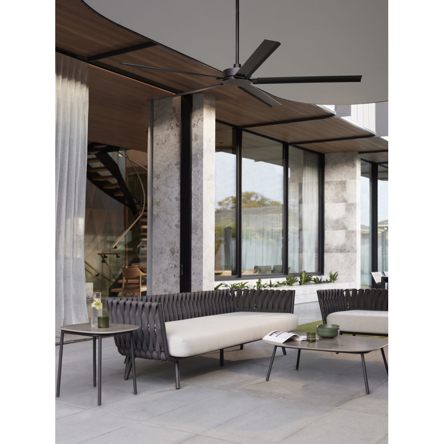 Lucci air 21616149 - Ventoinha de teto MONZA IP55 preto + comando