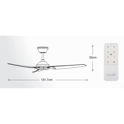 Lucci air 21616349 - Ventilador de teto POLIS IP55 preto + comando à distância