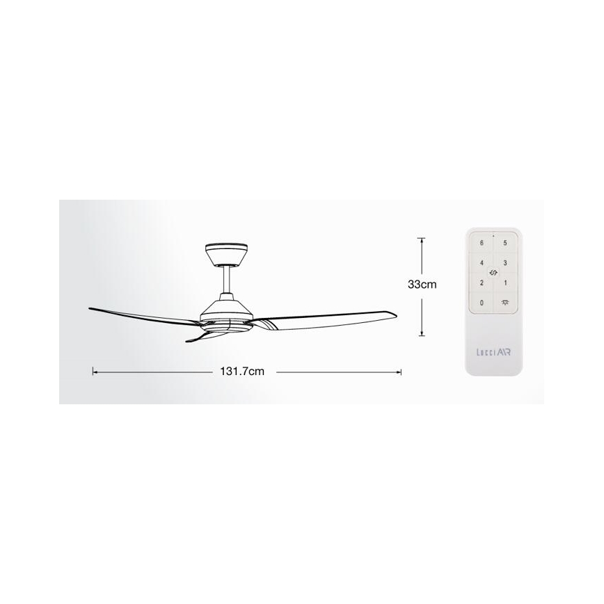 Lucci air 21616349 - Ventilador de teto POLIS IP55 preto + comando à distância