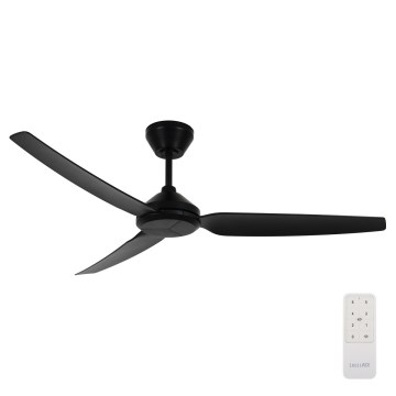 Lucci air 21616349 - Ventilador de teto POLIS IP55 preto + comando à distância