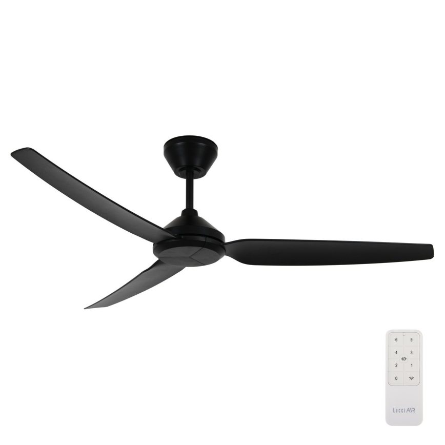 Lucci air 21616349 - Ventoinha de teto POLIS IP55 preto + comando