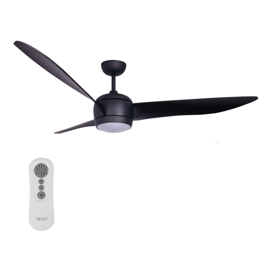 Lucci air 512910 - Ventoinha de teto LED AIRFUSION NORDIC LED/20W/230V preto + controlo remoto