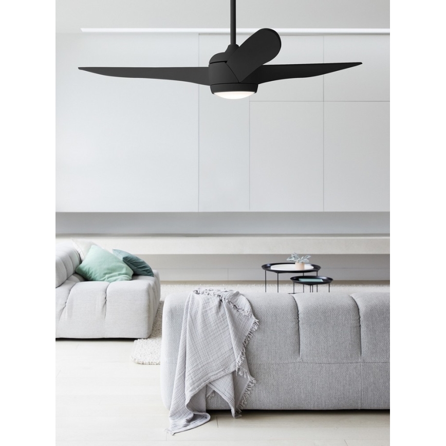 Lucci air 512910 - Ventoinha de teto LED AIRFUSION NORDIC LED/20W/230V preto + controlo remoto