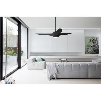 Lucci air 512910 - Ventoinha de teto LED AIRFUSION NORDIC LED/20W/230V preto + controlo remoto