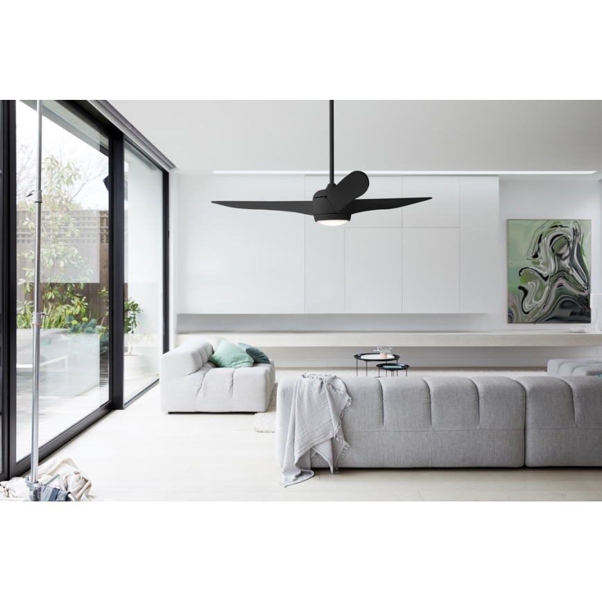 Lucci air 512910 - Ventoinha de teto LED AIRFUSION NORDIC LED/20W/230V preto + controlo remoto