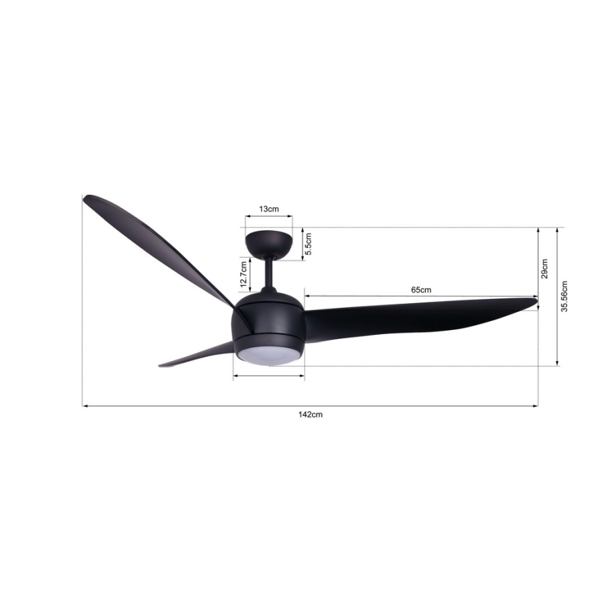 Lucci air 512910 - Ventoinha de teto LED AIRFUSION NORDIC LED/20W/230V preto + controlo remoto