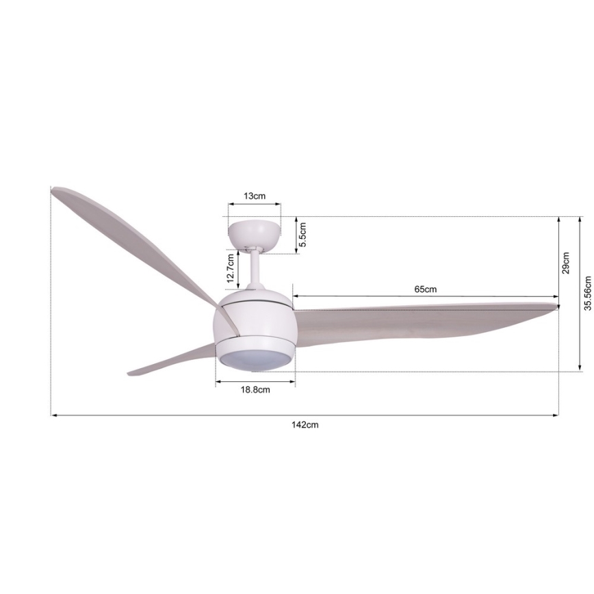 Lucci air 512911 - Ventoinha de teto LED AIRFUSION NORDIC LED/20W/230V madeira/branco + comando