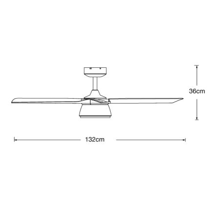 Lucci air 513072 - Ventoinha de teto LED com regulação BRONX LED/18W/230V 3000/4000/6000K preto/cromado brilhante + comando