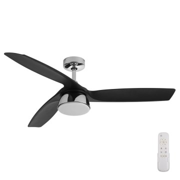 Lucci air 513072 - Ventoinha de teto LED com regulação BRONX LED/18W/230V 3000/4000/6000K preto/cromado brilhante + comando