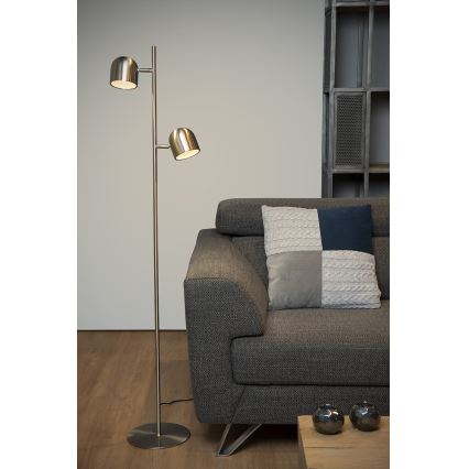 Lucide 03703/10/12 - Candeeiro de chão LED com regulação SKANSKA 2xLED/5W/230V cromado mate