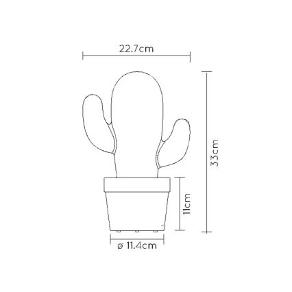 Lucide 13813/02/31 - Candeeiro de mesa exterior fosco LED CACTUS LED/2W/5V IP44