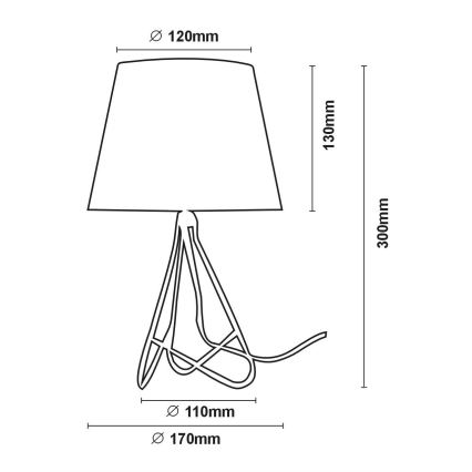 Lucide 47500/81/11 - Candeeiro de mesa GITTA 1xE14/40W/230V preto