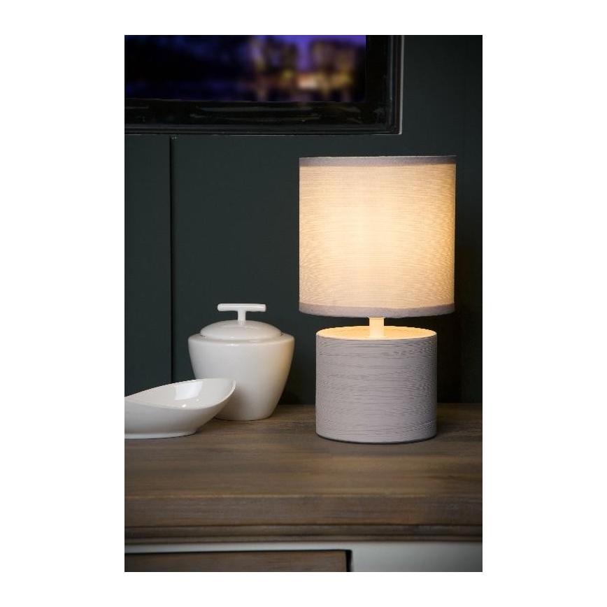 Lucide 47502/81/38 - Candeeiro de mesa GREASBY 1xE14/40W/230V creme