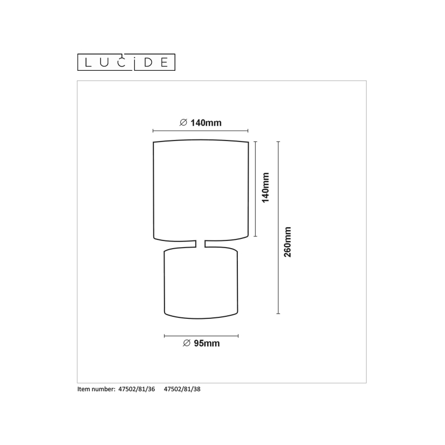 Lucide 47502/81/38 - Candeeiro de mesa GREASBY 1xE14/40W/230V creme