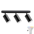 Luminária de banheiro dimmerável LED RGBW TURYN 3xGU10/6,5W/230V 2700-6500K Wi-Fi IP44 na cor preta