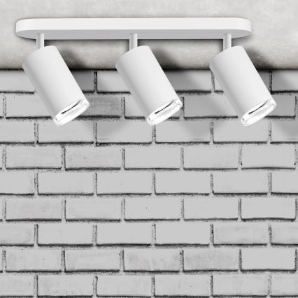 Luminária de banheiro dimmerável LED RGBW TURYN 3xGU10/6,5W/230V 2700-6500K Wi-Fi IP44 na cor branca