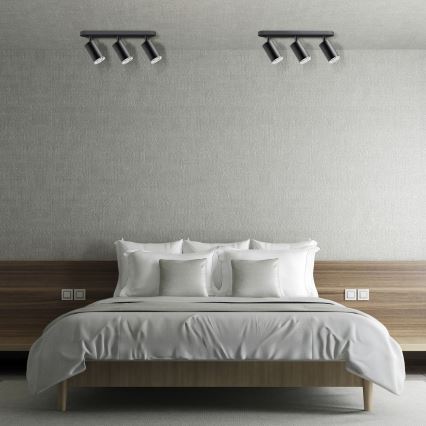 Luminária de banheiro dimmerável LED RGBW TURYN 3xGU10/6,5W/230V 2700-6500K Wi-Fi IP44 na cor preta