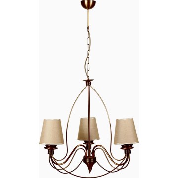 Luminária de corrente CLASSIC 3xE14/40W/230V bronze/bege