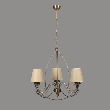 Luminária de corrente CLASSIC 3xE14/40W/230V bronze/bege