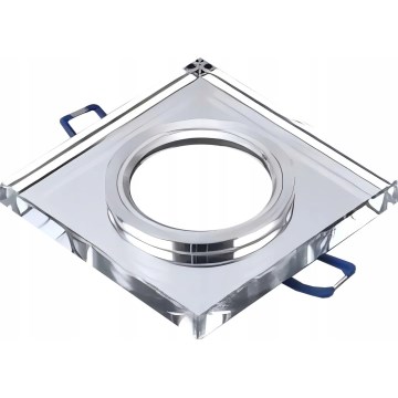 Luminária de embutir 1xGU10/MR16/10W/230V 9x9 cm cromado brilhante
